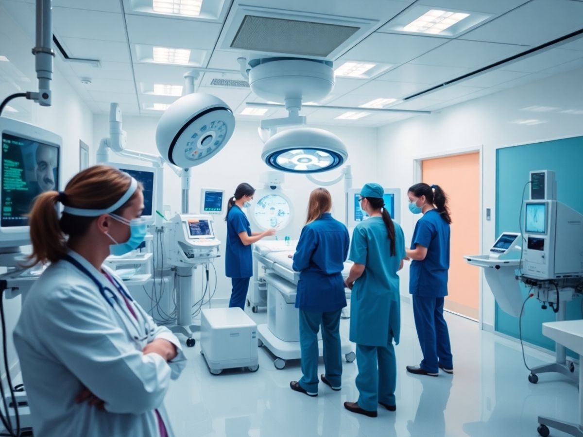 Imagini cu echipamente medicale avansate la spital.