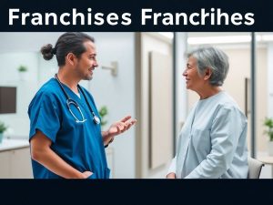 Profesional medical discutând cu un pacient într-o clinică modernă.