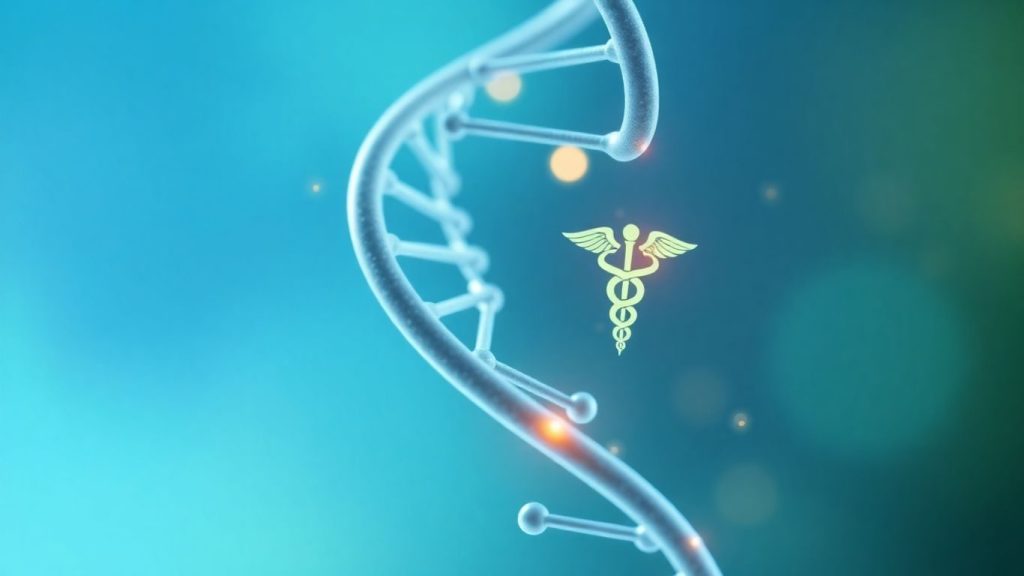 ADN și simboluri medicale pentru medicină personalizată.